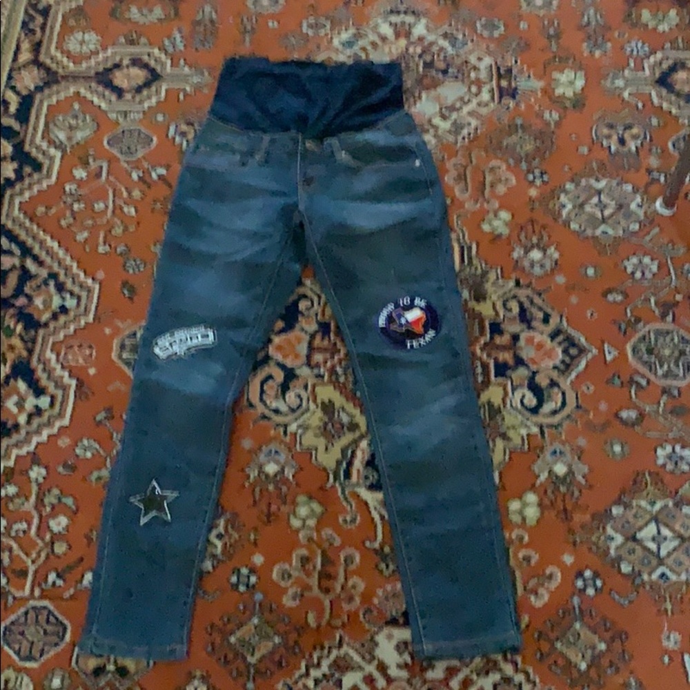 Lilac Shapewear Jeans with custom patches